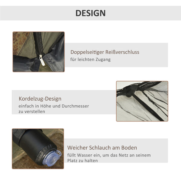 Moskitonetz Mückenschutz Fliegennetz für Sonnenschirm schwarz