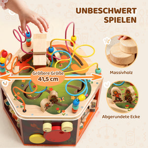 Motorikwürfel Aktivitätswürfel 8-in-1 mit Motorikschleife für Kinder
