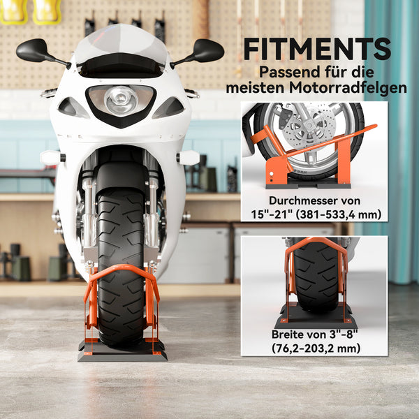 Motorradständer einstellbar für 15-21 Zoll Vorderrad hohe Tragkraft