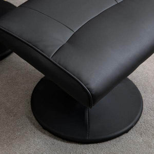 Relaxsessel mit Fusshocker Liegefunktion Massagesessel Kunstleder Schwarz