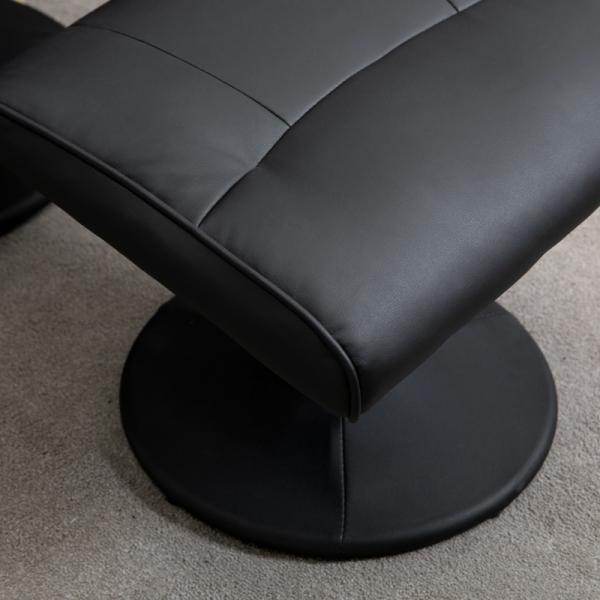 Relaxsessel mit Fusshocker Liegefunktion Massagesessel Kunstleder Schwarz