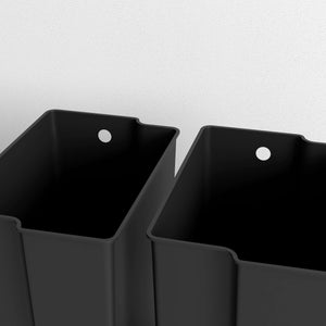 Mülleimer mit 2 Fächern Soft-Close 50L Edelstahl schwarz