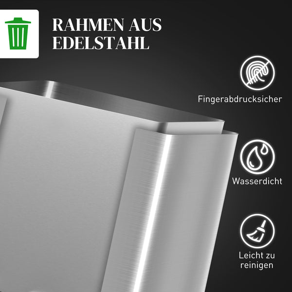 Mülleimer mit Fusspedal 2 Fächer Deckel 2x20L Edelstahl