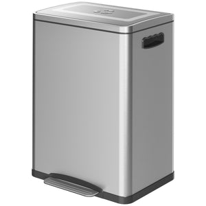 Mülleimer mit Fusspedal 2 Fächer Deckel 2x20L Edelstahl