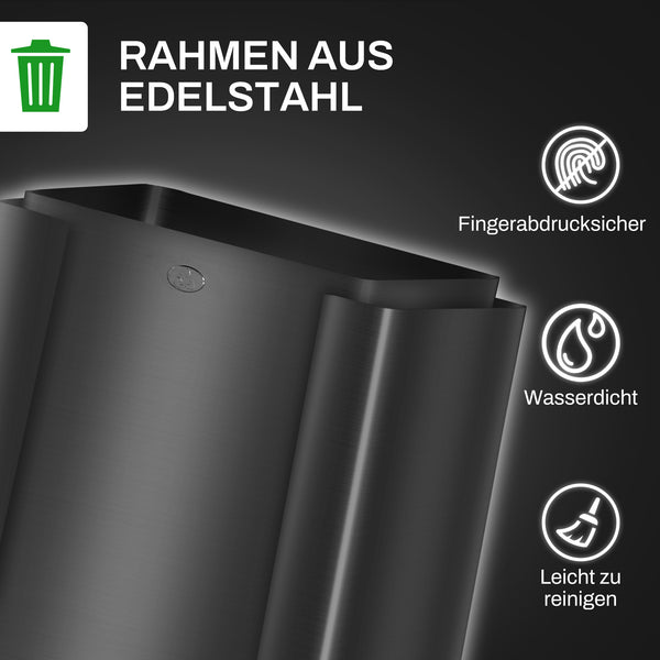 Mülleimer mit 3 Fächern geruchsdicht Soft-Close 45L schwarz