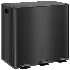 Mülleimer mit 3 Fächern geruchsdicht Soft-Close 45L schwarz