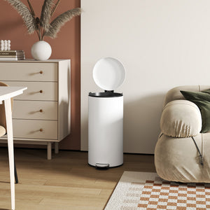 Mülleimer Treteimer mit Pedal und Deckel 30L cremeweiss