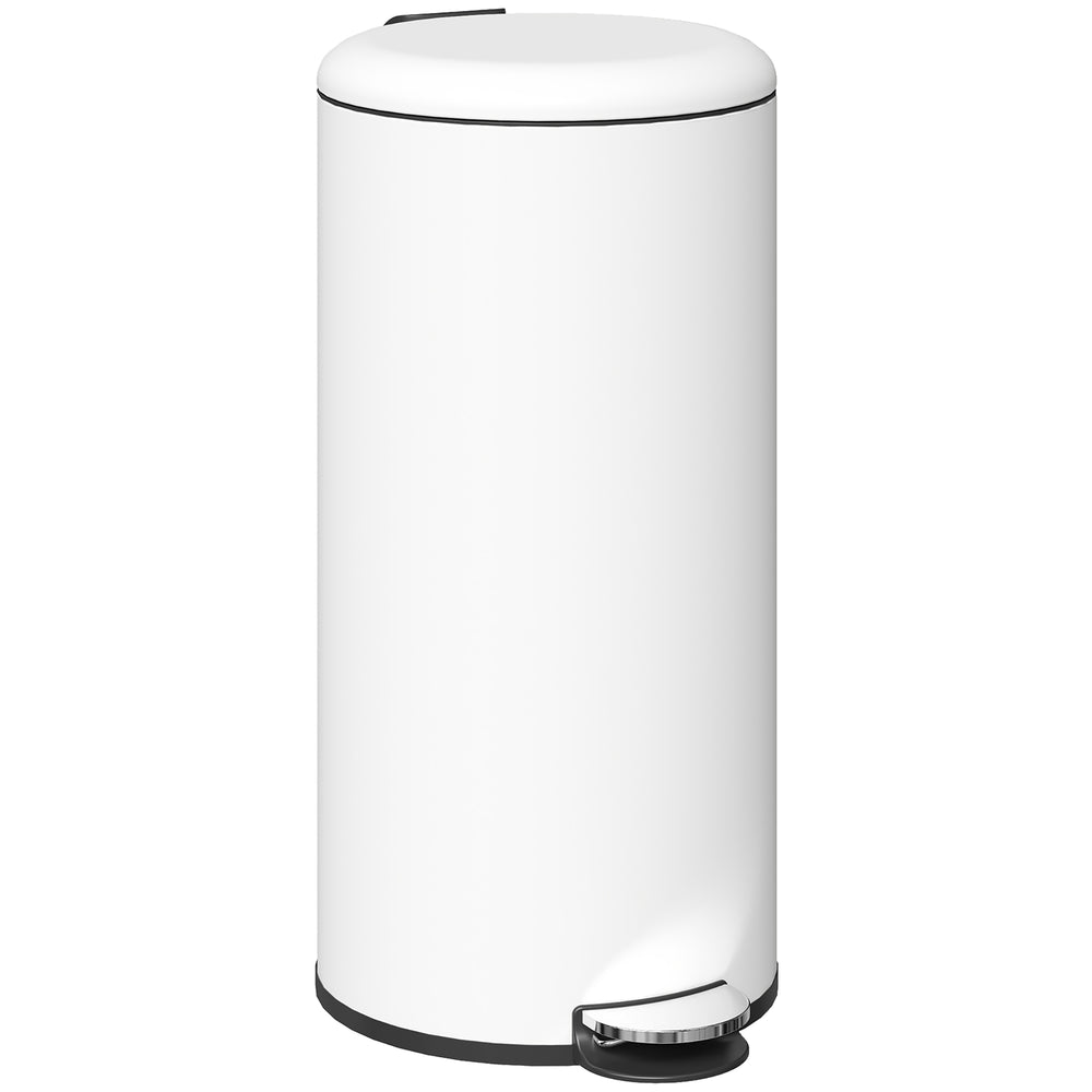 Mülleimer Treteimer mit Pedal und Deckel 30L cremeweiss