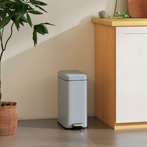 Mülleimer mit Fusspedal und Inneneimer 5L Metall grau