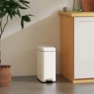 Mülleimer mit Fusspedal und Inneneimer 5L Metall weiss