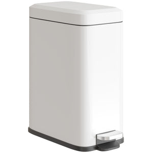 Mülleimer mit Fusspedal und Inneneimer 5L Metall weiss