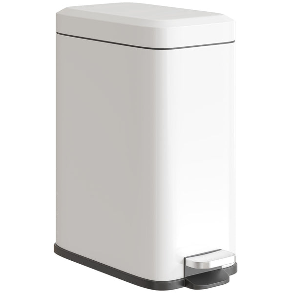 Mülleimer mit Fusspedal und Inneneimer 5L Metall weiss