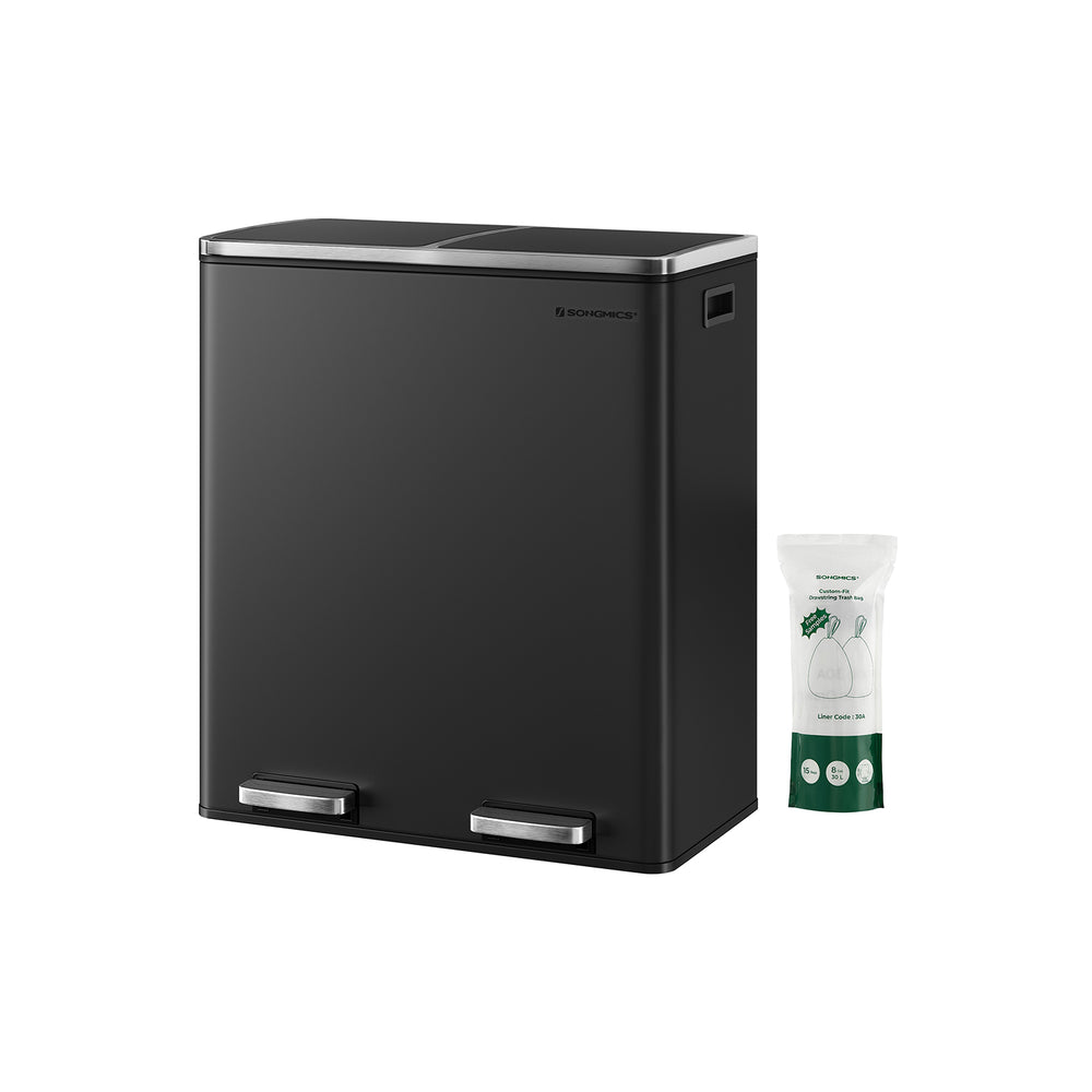 Poubelle à 2 compartiments, 2 x 30 litres