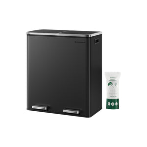Poubelle à 2 compartiments, 2 x 30 litres