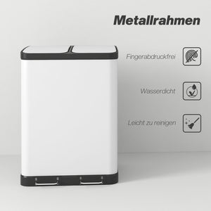 Mülleimer Doppelfach mit Pedal und Inneneimern 60L grau