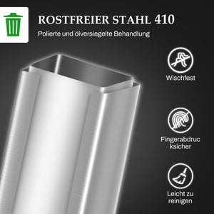 Mülleimer mit Soft-Close und Geruchsfilter fingerabdrucksicher 20L Edelstahl
