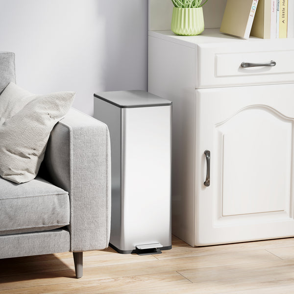Mülleimer mit Soft-Close und Geruchsfilter fingerabdrucksicher 20L Edelstahl