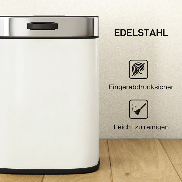 Mülleimer hängend oder stehend 5L Edelstahl cremeweiss