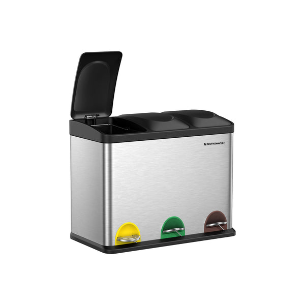 Mülleimer mit 3 Fächer und 3 Pedalen