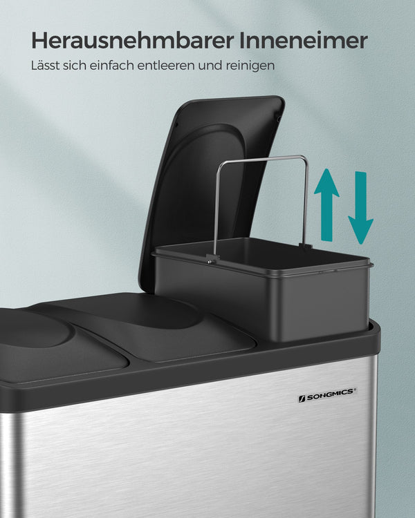 Mülleimer mit 3 Fächer und 3 Pedalen
