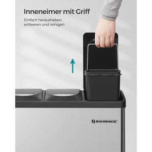 Mülleimer mit 3 Fächer und 3 Pedalen