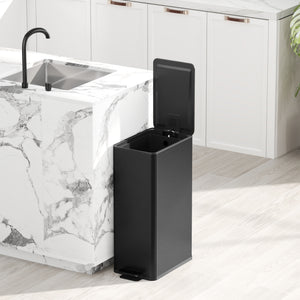 Mülleimer mit Soft-Close Deckel 20L Edelstahl schwarz