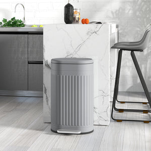 Mülleimer Treteimer mit Deckel Soft-Close 30L grau
