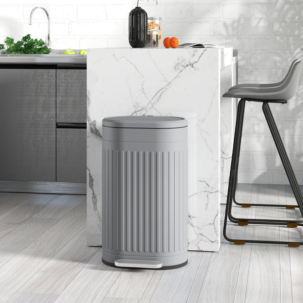 Mülleimer Treteimer mit Deckel Soft-Close 30L grau