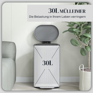 Mülleimer Treteimer mit Deckel Soft-Close 30L grau