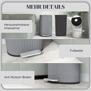 Mülleimer Treteimer mit Deckel Soft-Close 30L grau