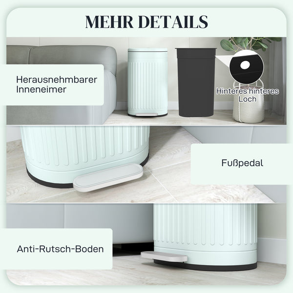 Mülleimer Treteimer mit Deckel und Soft-Close 30L grün