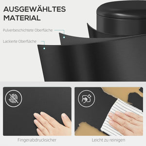 Mülleimer Treteimer mit Deckel Soft Close Inneneimer 30L schwarz