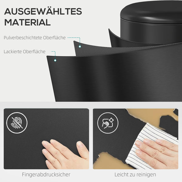 Mülleimer Treteimer mit Deckel Soft Close Inneneimer 30L schwarz