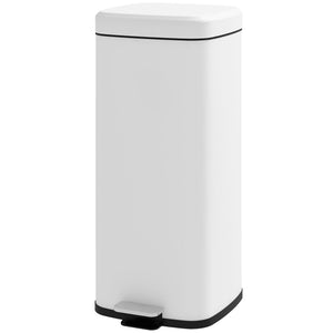 Mülleimer mit Soft-Close Fusspedal fingerabdrucksicher 30L weiss