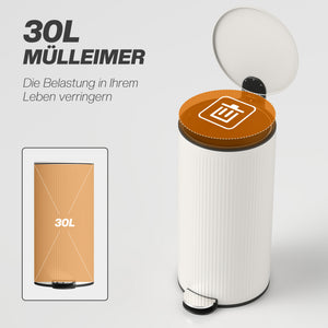 Mülleimer Treteimer mit Softclose und Pedal 30L schwarz