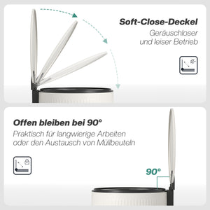 Mülleimer Treteimer mit Softclose und Pedal 30L schwarz