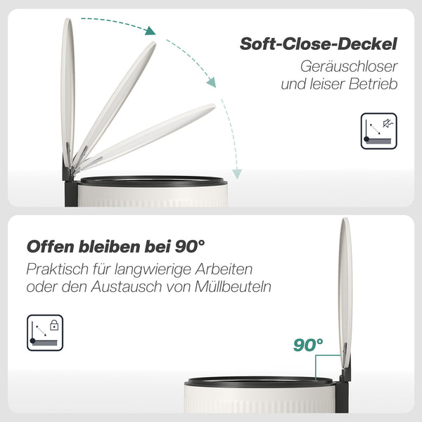 Mülleimer Treteimer mit Softclose und Pedal 30L schwarz