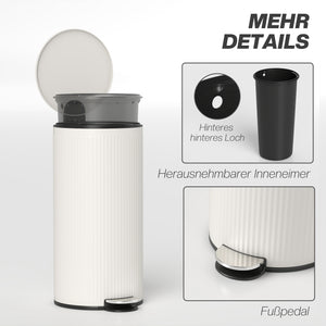 Mülleimer Treteimer mit Softclose und Pedal 30L schwarz