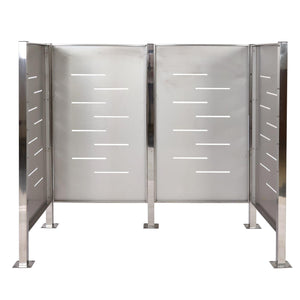 Mülltonnen-Zaun Mülltonnenverkleidung 150x165x85cm Metall Edelstahl