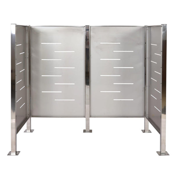 Mülltonnen-Zaun Mülltonnenverkleidung 150x165x85cm Metall Edelstahl