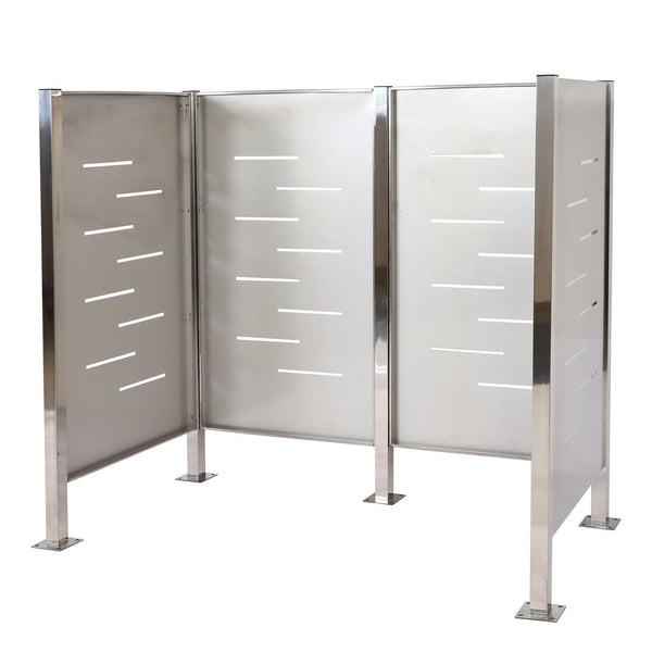 Mülltonnen-Zaun Mülltonnenverkleidung 150x165x85cm Metall Edelstahl