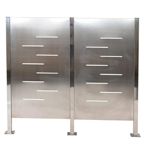 Mülltonnen-Zaun Mülltonnenverkleidung 150x165x85cm Metall Edelstahl