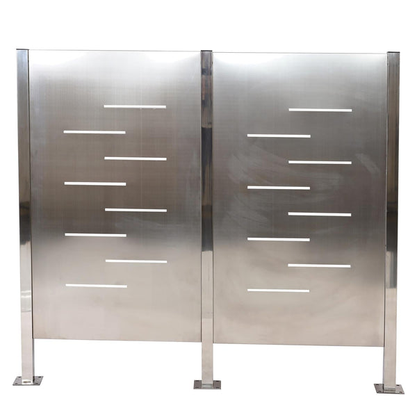 Mülltonnen-Zaun Mülltonnenverkleidung 150x165x85cm Metall Edelstahl