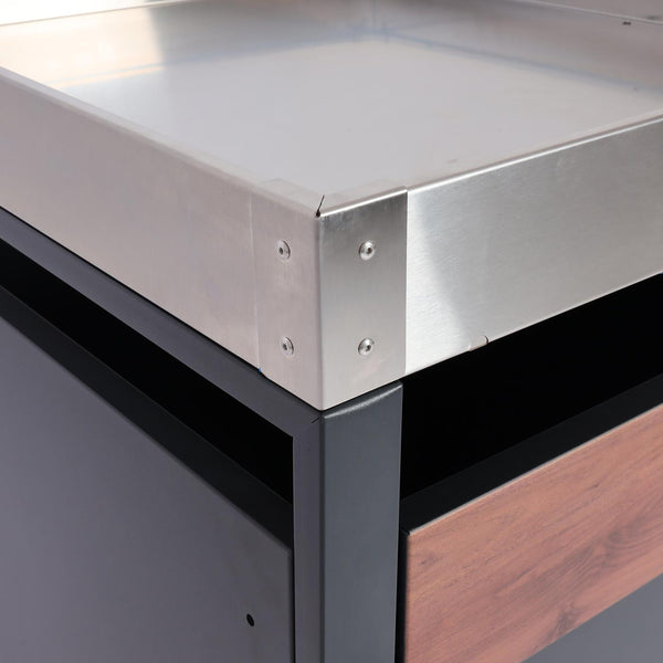 Mülltonnenbox 2er. anthrazit & dunkelbraun. mit Pflanzkasten. Metall