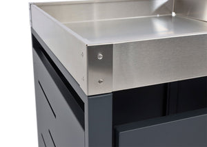 Mülltonnenbox 2er mit Pflanzkasten aus Edelstahl & Metall. erweiterbar