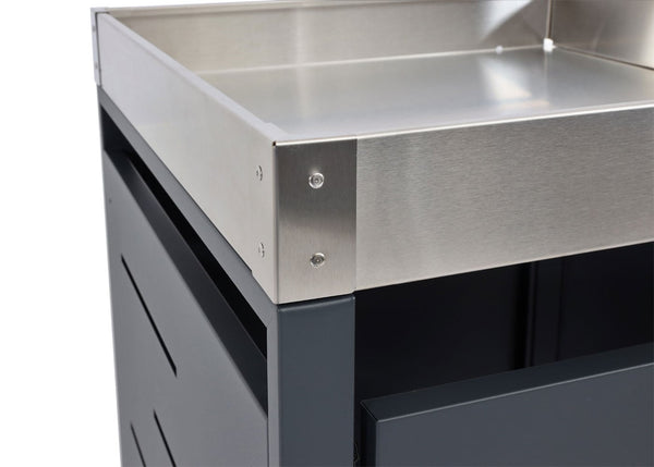 Mülltonnenbox 2er mit Pflanzkasten aus Edelstahl & Metall. erweiterbar
