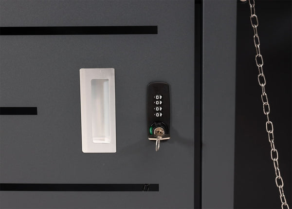 Mülltonnenbox 2er mit Pflanzkasten aus Edelstahl & Metall. erweiterbar