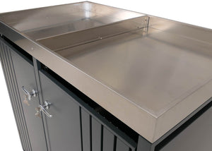 Mülltonnenbox Metall mit Pflanzkasten 2er. anthrazit. 125x132x84cm