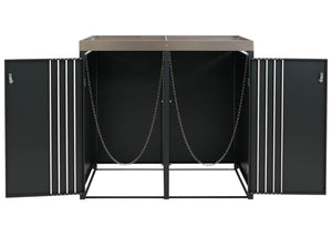 Mülltonnenbox Metall mit Pflanzkasten 2er. anthrazit. 125x132x84cm