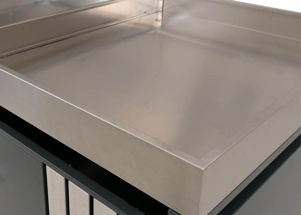 Mülltonnenbox Metall mit Pflanzkasten. anthrazit hell Holzoptik. 2er Set